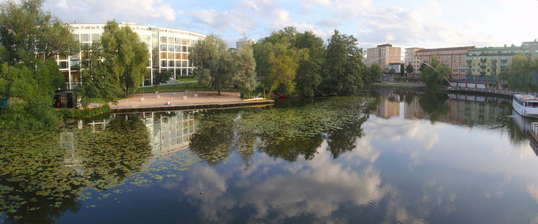 View from the same Linköping bridge, above.